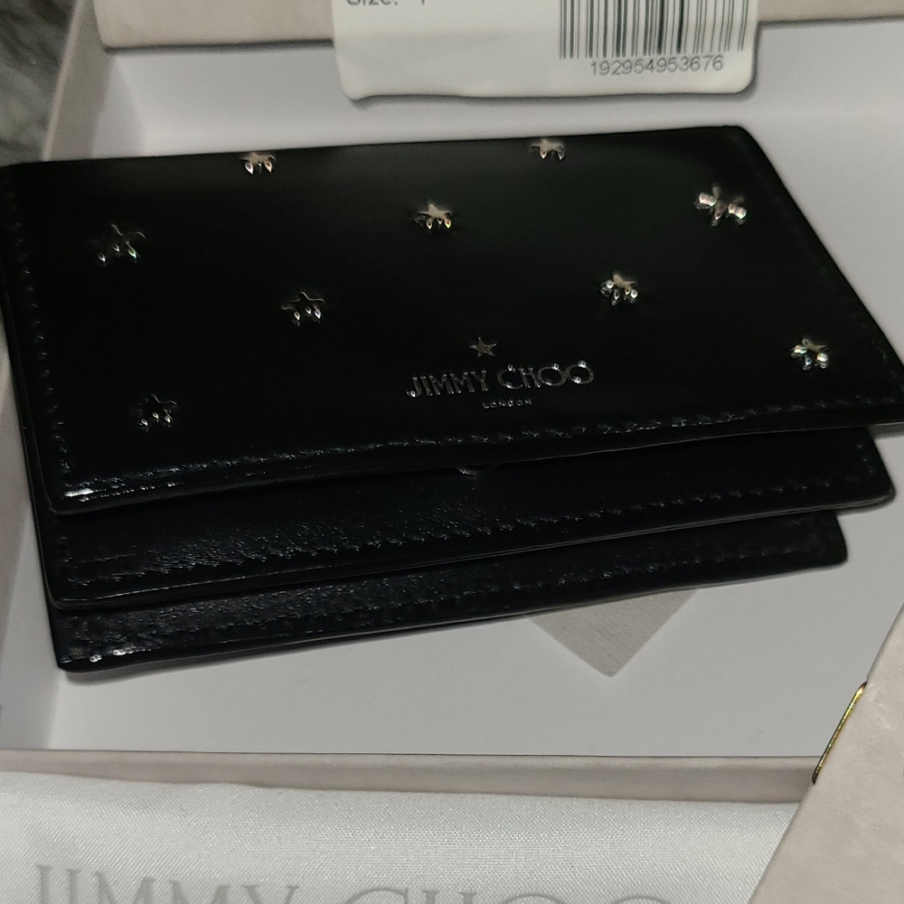 Jimmy Choo Navy Leather Stars Wallet